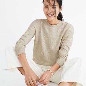 Madewell Women Daisy Embroidered Mainstay Sweatshirt xxs